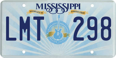 MS license plate LMT298