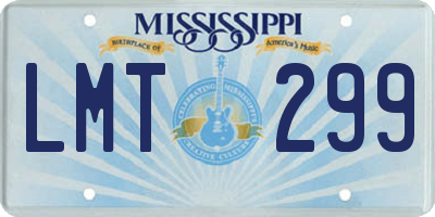 MS license plate LMT299