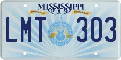 MS license plate LMT303