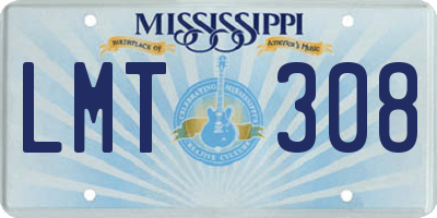 MS license plate LMT308