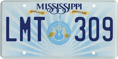 MS license plate LMT309