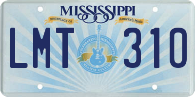 MS license plate LMT310