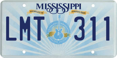 MS license plate LMT311