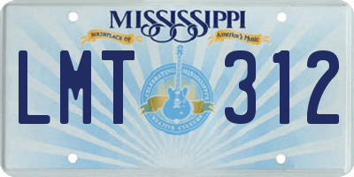 MS license plate LMT312