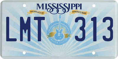 MS license plate LMT313