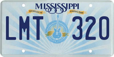 MS license plate LMT320