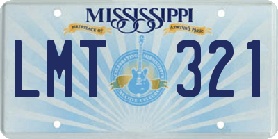 MS license plate LMT321