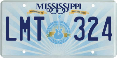 MS license plate LMT324