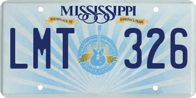 MS license plate LMT326