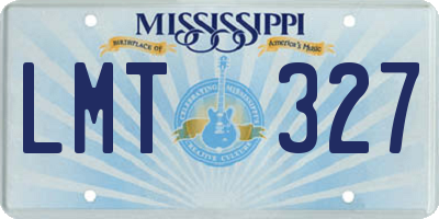 MS license plate LMT327