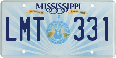 MS license plate LMT331