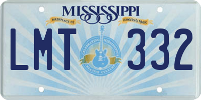 MS license plate LMT332