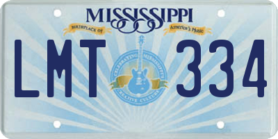MS license plate LMT334