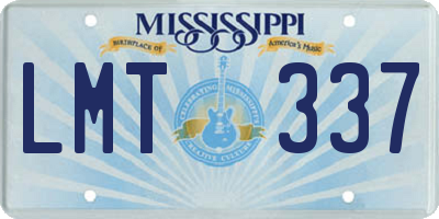MS license plate LMT337