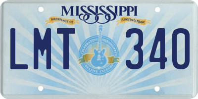 MS license plate LMT340