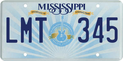 MS license plate LMT345
