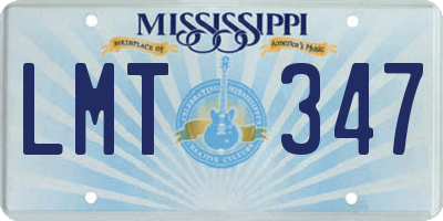 MS license plate LMT347
