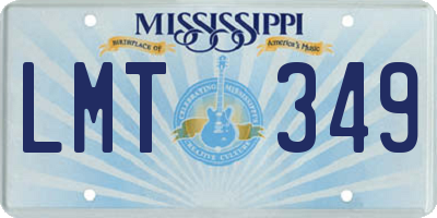 MS license plate LMT349