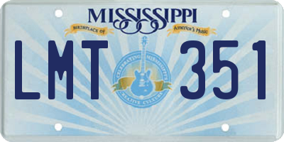 MS license plate LMT351