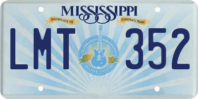 MS license plate LMT352