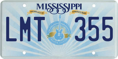 MS license plate LMT355