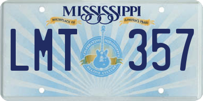 MS license plate LMT357
