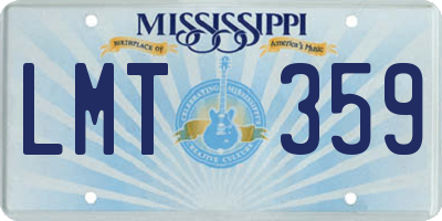 MS license plate LMT359