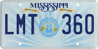 MS license plate LMT360