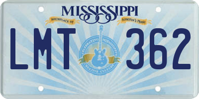 MS license plate LMT362