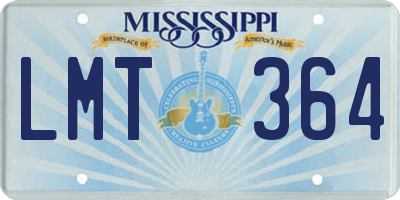MS license plate LMT364