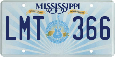 MS license plate LMT366