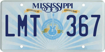 MS license plate LMT367