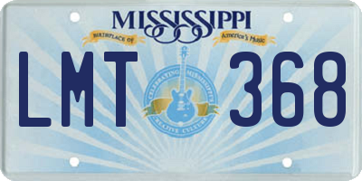 MS license plate LMT368