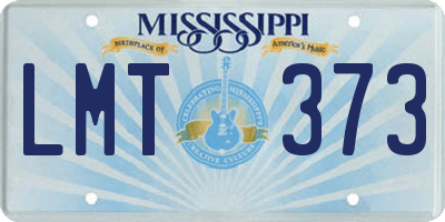 MS license plate LMT373