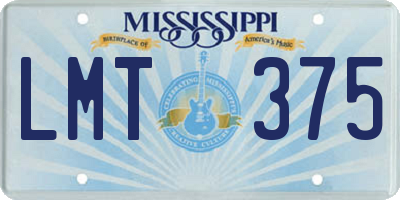 MS license plate LMT375
