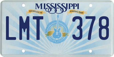 MS license plate LMT378