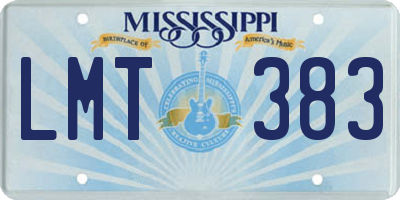 MS license plate LMT383
