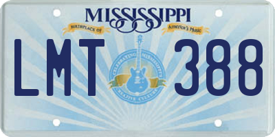 MS license plate LMT388
