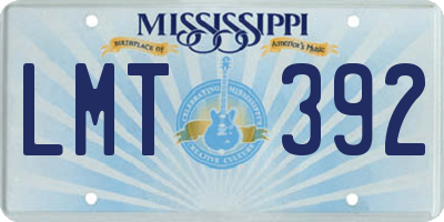 MS license plate LMT392
