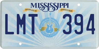 MS license plate LMT394