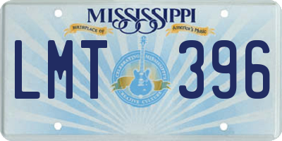 MS license plate LMT396