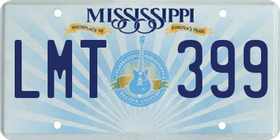 MS license plate LMT399