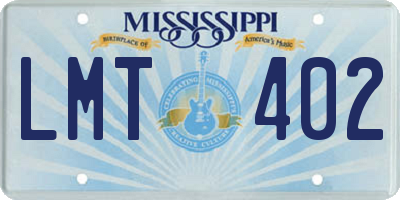 MS license plate LMT402