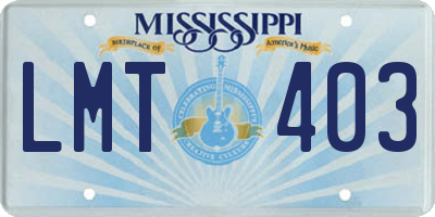 MS license plate LMT403