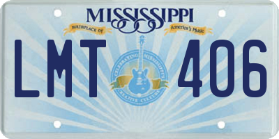 MS license plate LMT406