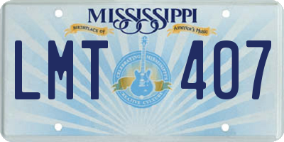 MS license plate LMT407