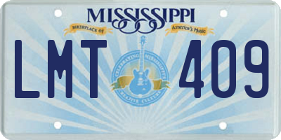 MS license plate LMT409