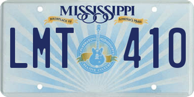 MS license plate LMT410