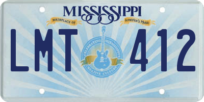 MS license plate LMT412
