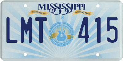 MS license plate LMT415